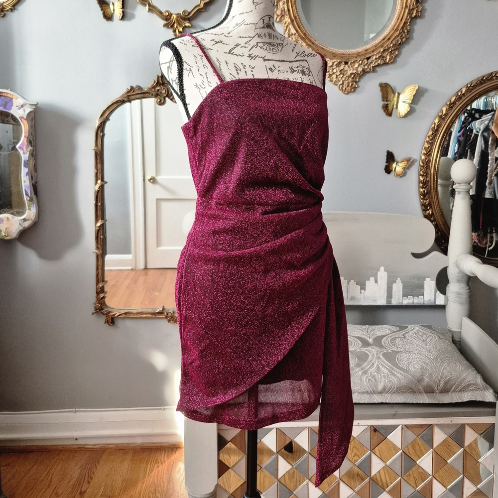 NWT Lulus Sparkling Magenta Mini Dress Medium